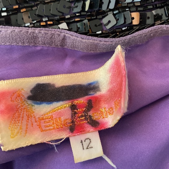 Purple and black to sequenced party dress used in a musical on stage - Picture 7 of 7